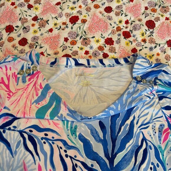$138 New Lilly Pulitzer UPF 50+ SOPHIE DRESS Kaleidoscope CORAL - Picture 7 of 7